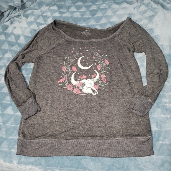 Torrid Off the Shoulder Burnout Top - Picture 2 of 5